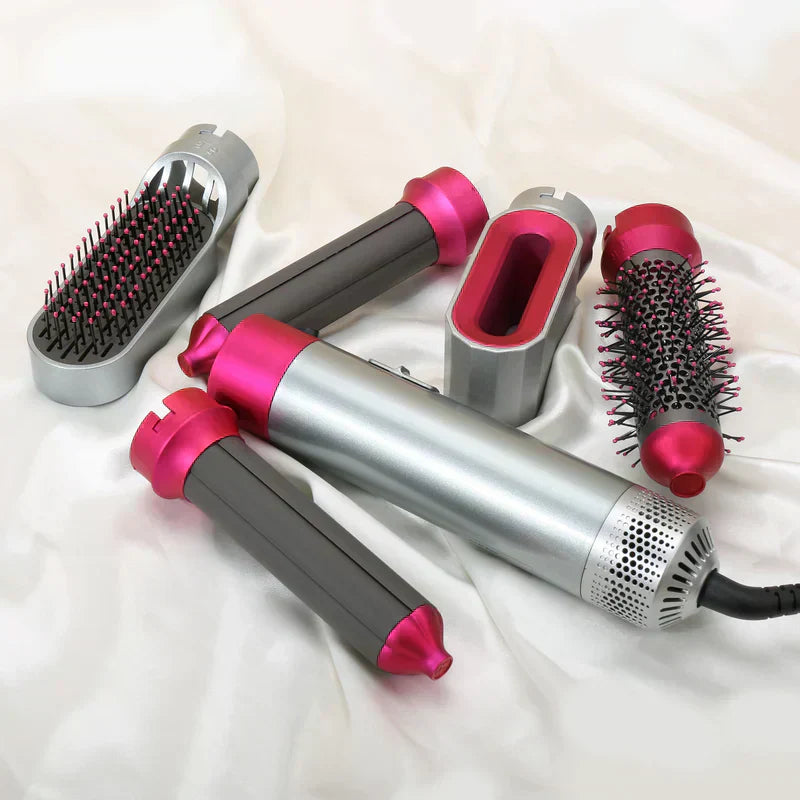 Professional 5-in-1 Hair Styler With Hot Brush & Dryer | All-in-One Solution