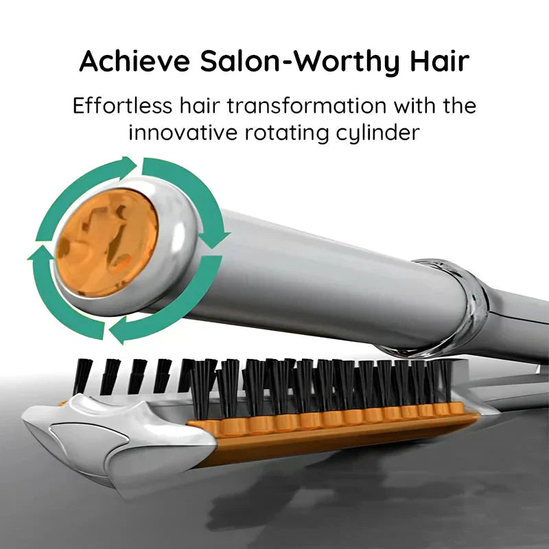 2-in-1 Professional Rotating Iron Hair Brush | Adjustable Heat, Quick Heating & Ideal for All Hair Types